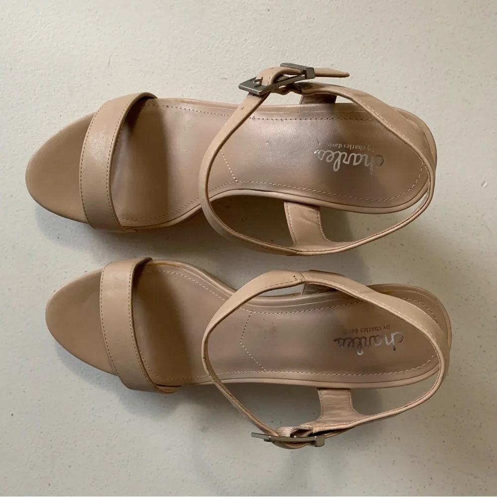 Charles by Charles David Beige Lindy Cork Wedge Platform Sandals Size 11